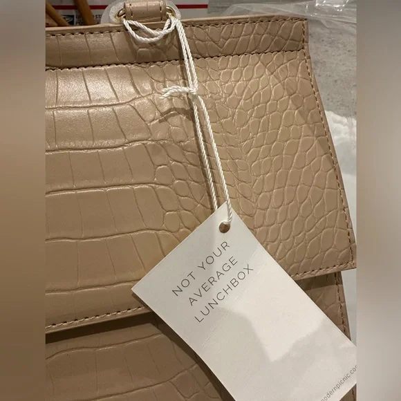Modern Picnic The Large Luncher in Tan Croc Vegan Leather NWT - Picture 8 of 9